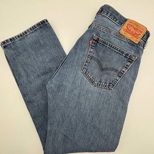 Levi Strauss 505 Jeans Mens W36 L32 Blue Denim Straight Fit Classic